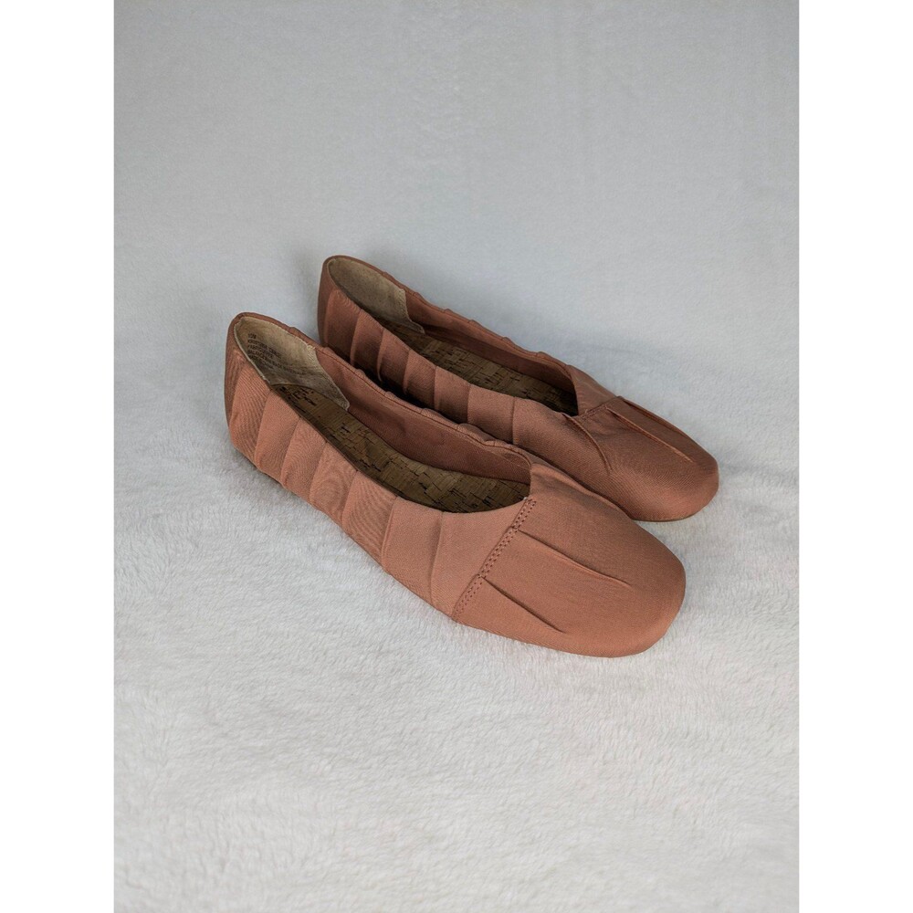 Korks Women's Pleated Fabric Ballet Flats Size 10 - Terracotta